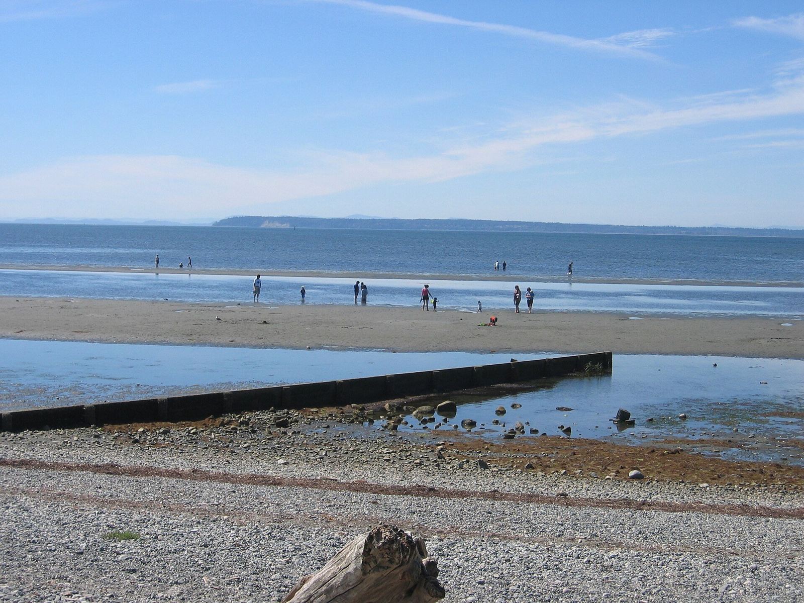 A groyne on the sand at Crescent Beach in Surrey