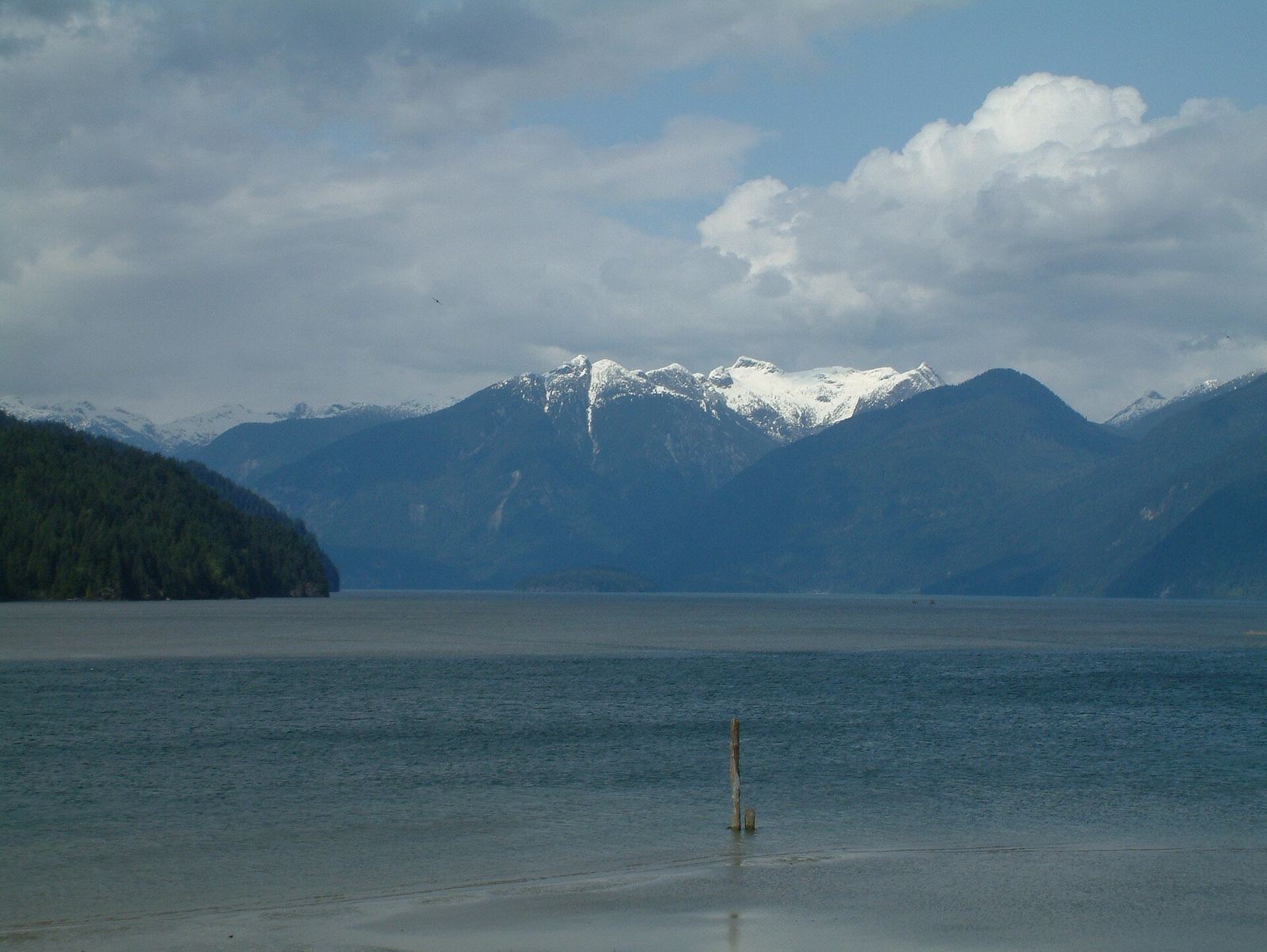 Pitt Lake in its glacial valley north of Pitt Meadows
