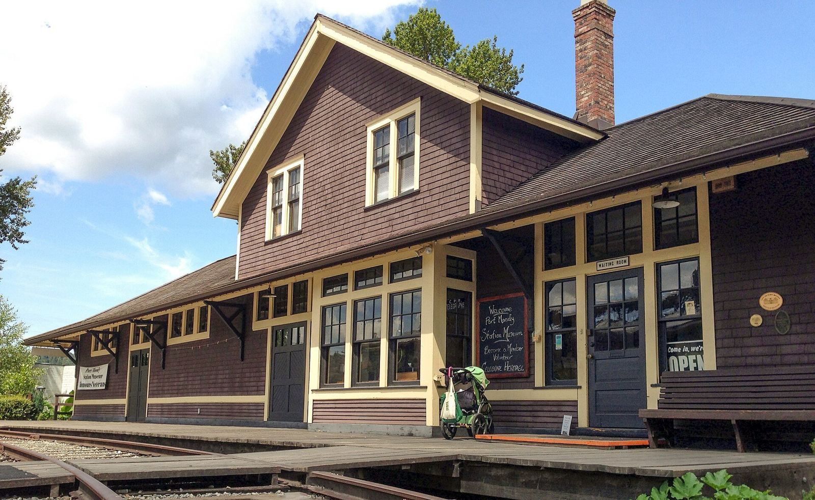 The historic CPR station building housing the POMO Museum in Port Moody